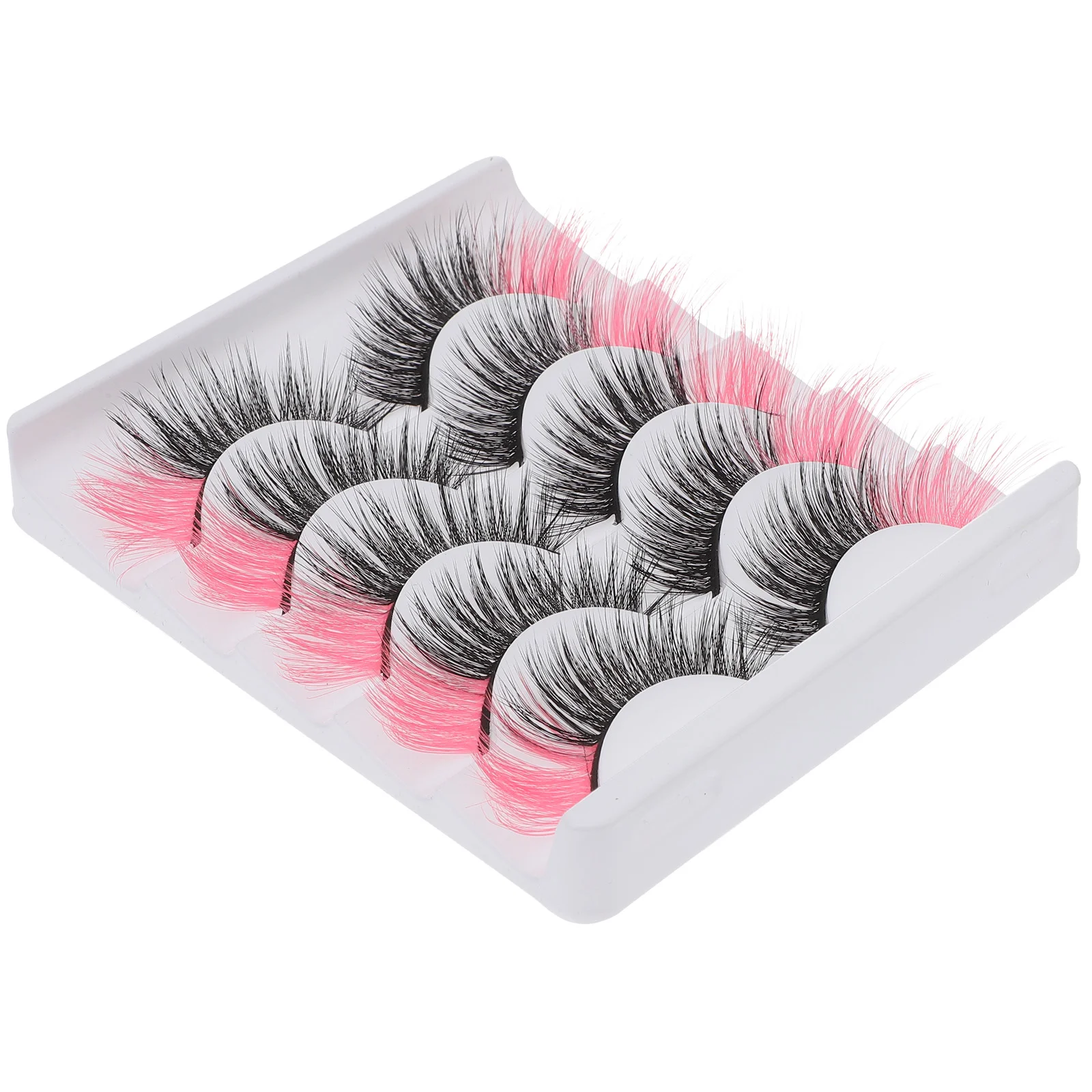 5 Pairs Wispy Lash Clusters Colored False Eyelashes Fake Liquid Fluffy Imitation