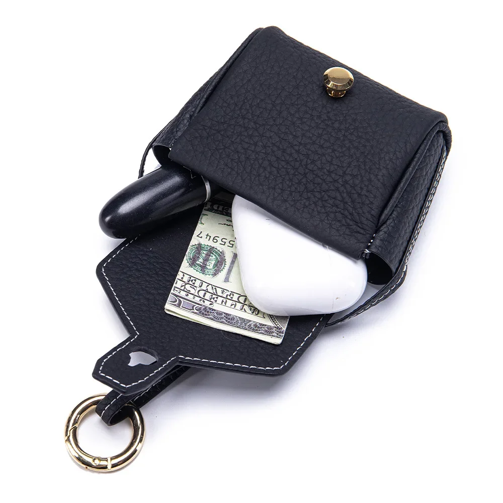 

Mini Backpack Keychain Pendant for Women Leather Cute Hanging Buckle Coin Purses for Key Lipstick Headset Cosmetics Coin Pouch