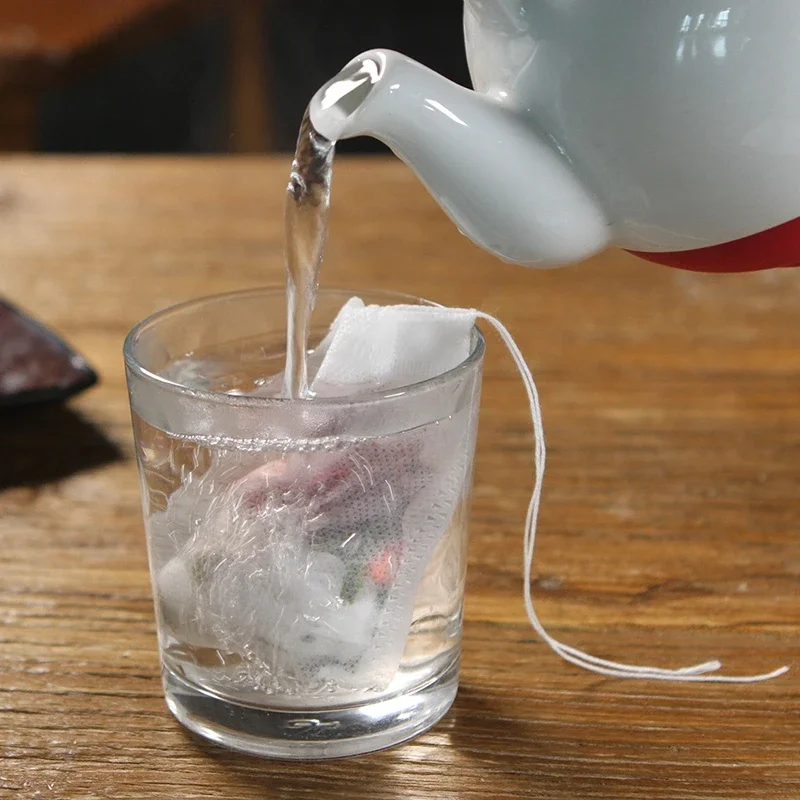 1000Pcs 500/ Disposable Tea Bags for Loose Tea Non-woven Fabric Teabags Paper Empty Bags with String Heal Seal Filter Teaware