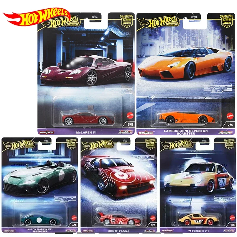 Original Hot Wheels Auto Kultur Premium Modelle exotischen Neid BMW M1 Procar Auto Spielzeug für Jungen Aston Martin Reventon Roadster