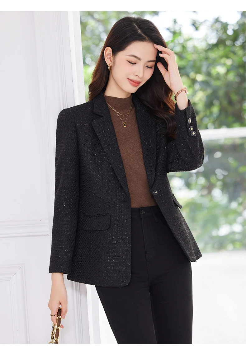 

AIyssa Модный профессиональный женский пиджак с длинными рукавами, изысканный и элегантный, новинка осени и зимы 2025 года.