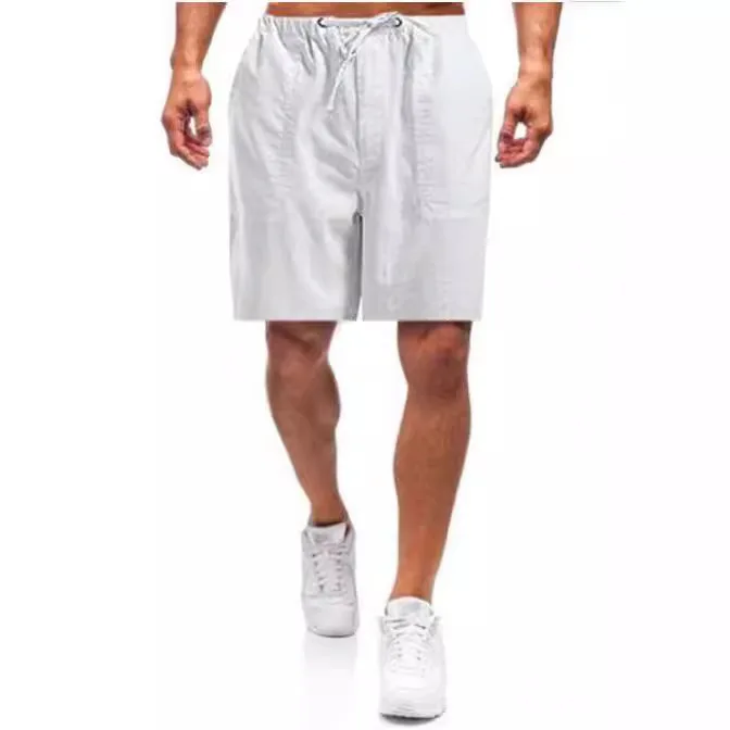 Popular Men's Linen European and American Large-size Pocket Casual Shorts Cross-border Special Pants