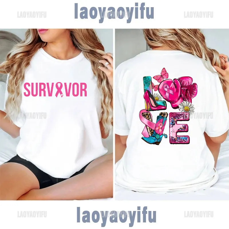 BREAST CANCER AWARENESS Pink Ribbon Tree Woman T Shirt Breast Cancer Awareness Motivational Fighter Graphic Tees
