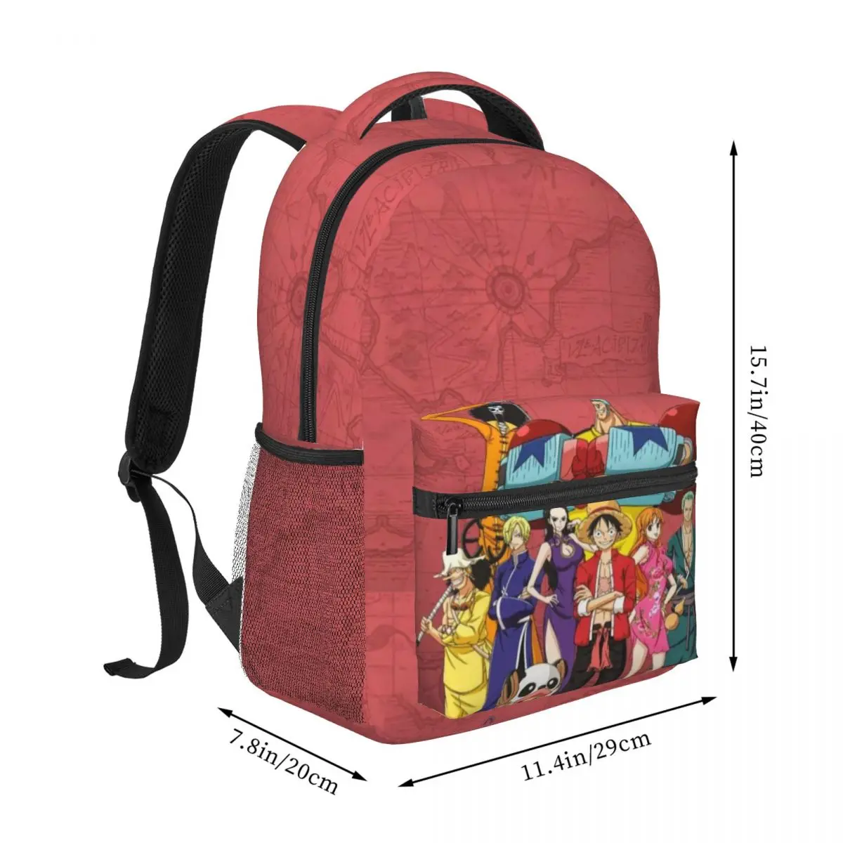 Sac à dos léger imprimé One Piece, sac d'école à motif à la mode, 17 pouces, nouveau