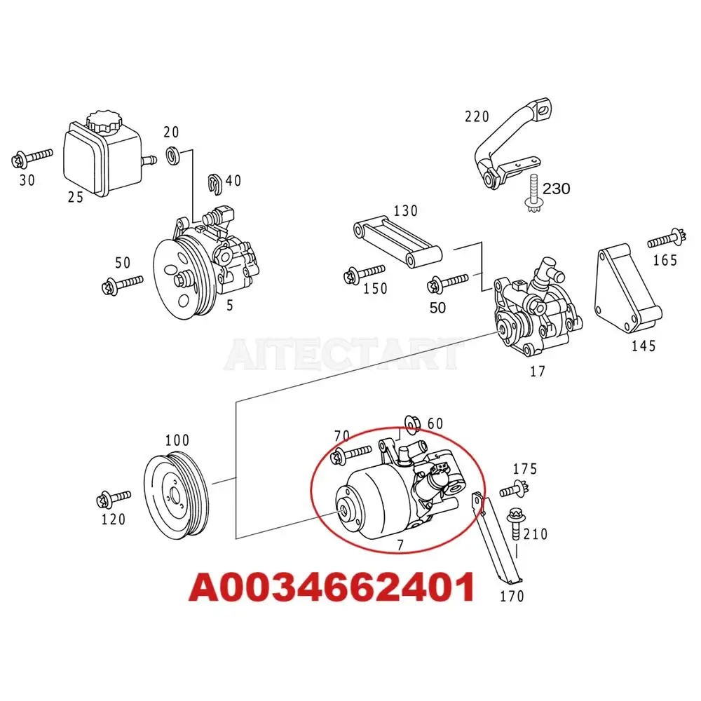 Power Steering ABC Tandem Pump For Mercedes S500 CL500 S55 CL55 S600 CL600 S430 w/Active Body Control OEM 0034662401 A0034662401