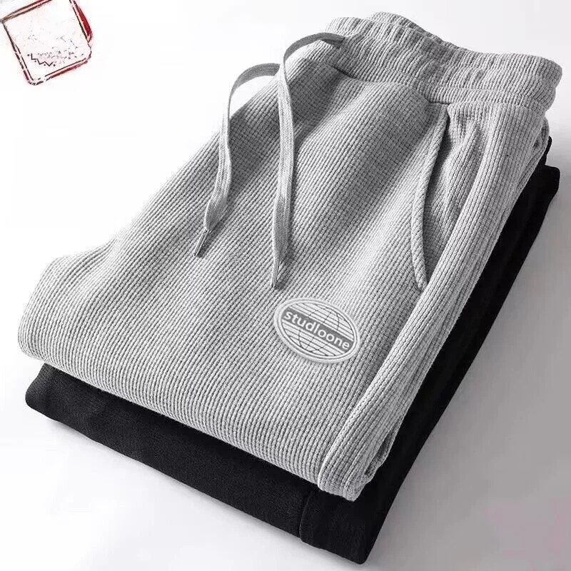 

Casual Men's Long Pants Spring Autumn Loose Trendy Sporty Cuffed Labelled Sweatpants Comfortable Loose Fit Youth Fashion