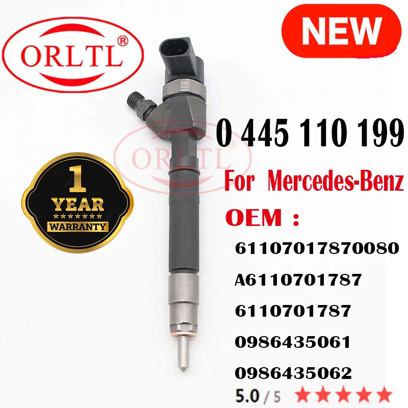 

E4M9 0445110199 A6110701787 6110701787 Diesel Fuel Injector 0 445 110 199 0445110200 For Mercedes-Benz 0986435061 0986435062