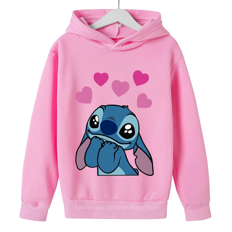 2024 Trendsetting Stitch Print Hoodie for Kids: Boys & Girls' Outdoor Casual Korean Chic, Spring-Autumn Warmth