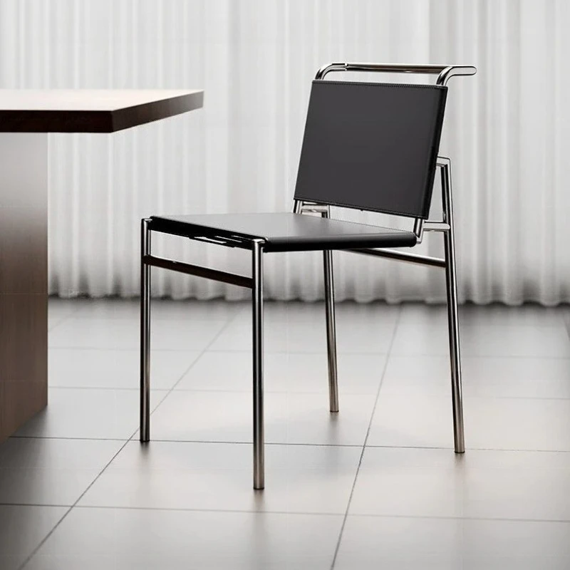 

Stainless Steel Backrest Mid Century Modern Dining Chairs Room Chairs Comfortable Kitchen Side Dining Room Krzesla Do Jadalni