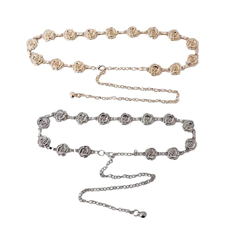 【DJyoe】حزام خصر بوهيمي معدني بتصميم عرقي عتيق للنساء، سترة على شكل زهرة أنيقة، سلسلة خصر، ملحقات ديكور الجسم