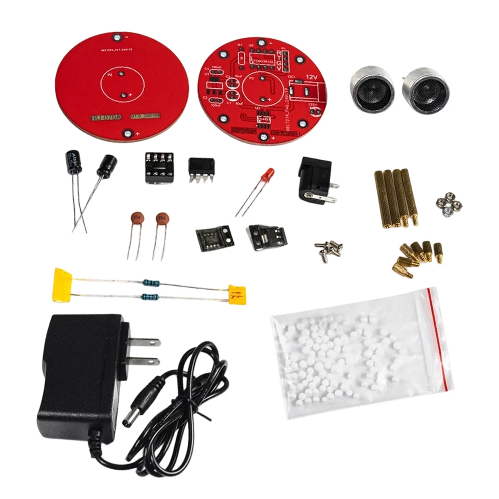 Acoustic Levitation DIY Kit 56x50mm Dual Layer PCB Physics Experiment Module With Optional 12V Power Adapter For Electronic Tool