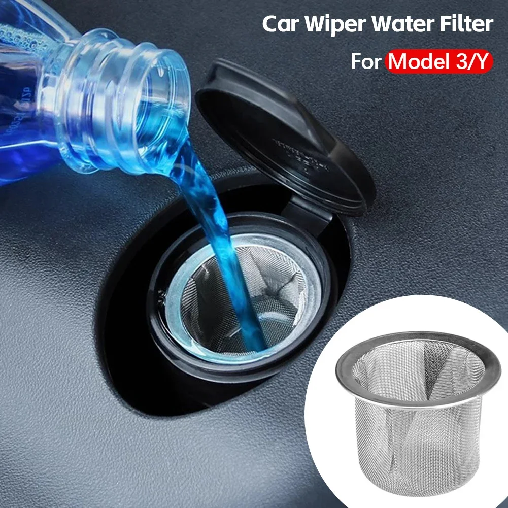 1PC Car Windshield Washer Fluid Filter Screen Automobile Windscreen Wiper Water Filter Stainless Steel Mesh For Tesla Model Y/3