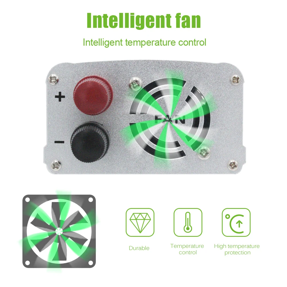 Inverter 1500W 2000W DC 12V To AC 220V Peak Power 50Hz with Dual USB Cooling Fan Universal Socket Auto Converter Inverter