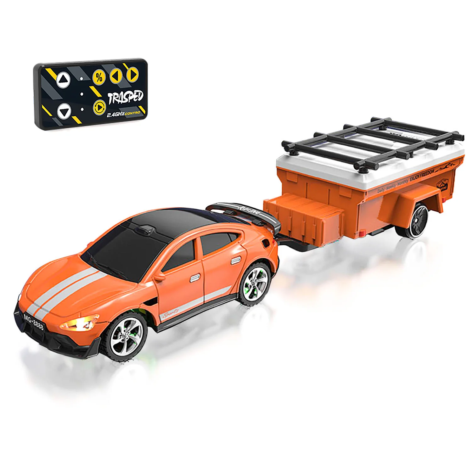 

Радиоуправляемая дрифт-машинка 1/64 2,4 ГГц, полусплавная, со световыми и звуковыми эффектами, с мини-прицепом, коллекционная модель для настольной игры, подарок