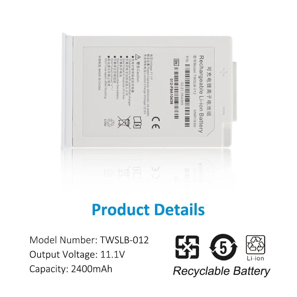 KingSener TWSLB-012 Rechargeable Battery For EDAN IM12 IM20 IM3 Monitor 11.1V 2400mAh/26.64WH