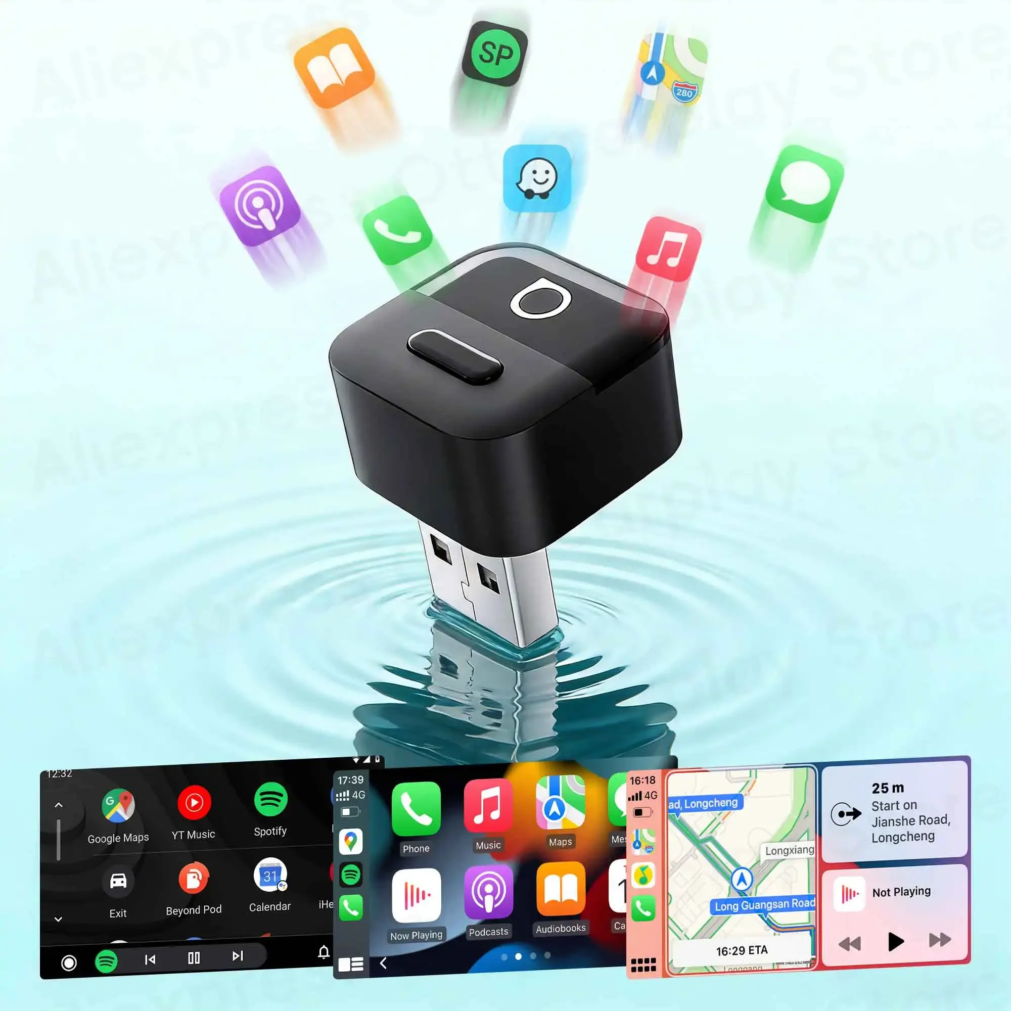 OTTOCAST Mini Pico 2026 Wireless CarPlay Android Auto Adapter for iPhone & Android Phone Car Accessories for VW Toyota Ford Benz - view 3