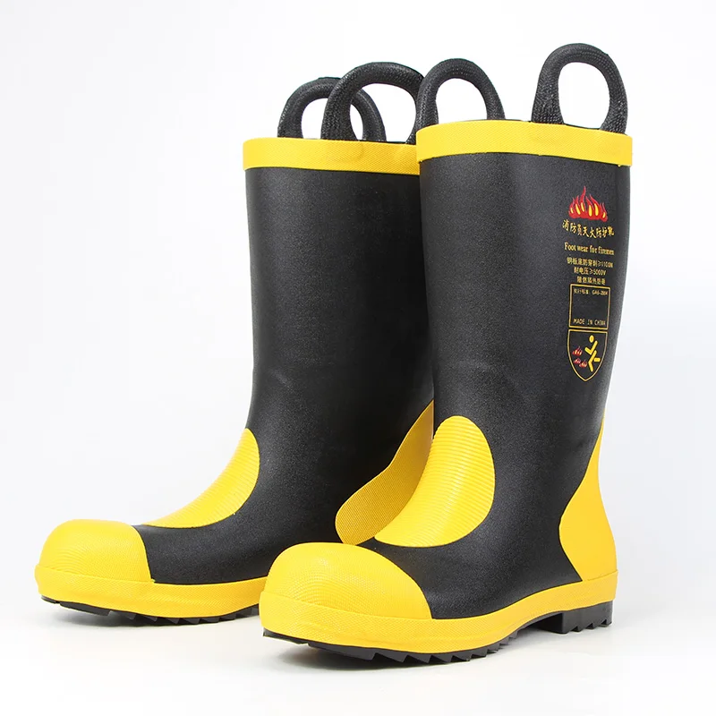 

Fire Rescue High-Tube Boots Comfortable Breathable Waterproof Anti-impact Anti-slip Heat Resistant Rubber Bot Men's oes