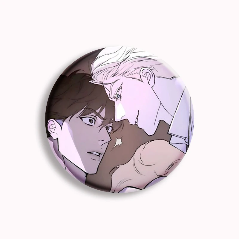 Korean Manhaw Comics Codename Anastasia Button Pin BL Anime  Taekjoo and Zhenya Brooch Badge Bag Accessories Fans Collect 58mm