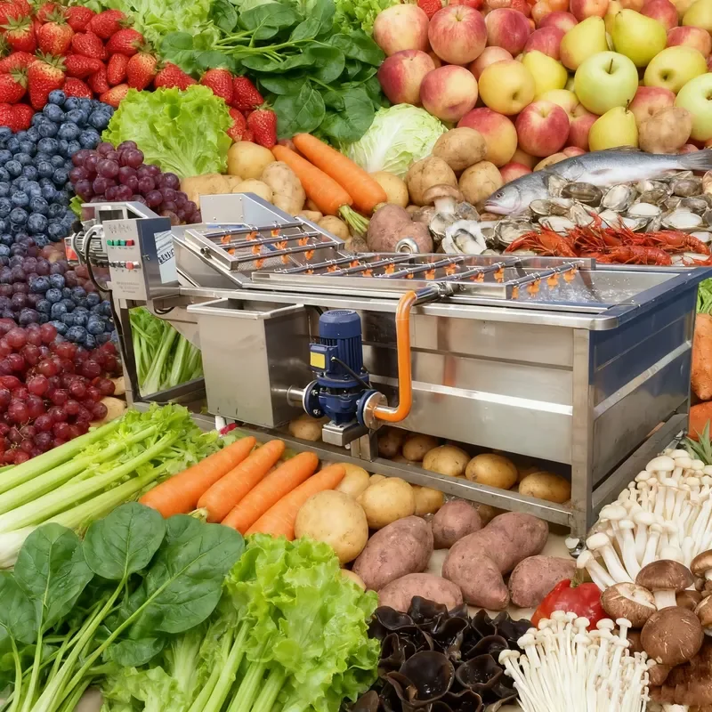 [2026] Heavy Automatic Commercial Bubble Washer for All Kinds Fruits Vegetables Seafood Corn Motor for Vegetable Processing