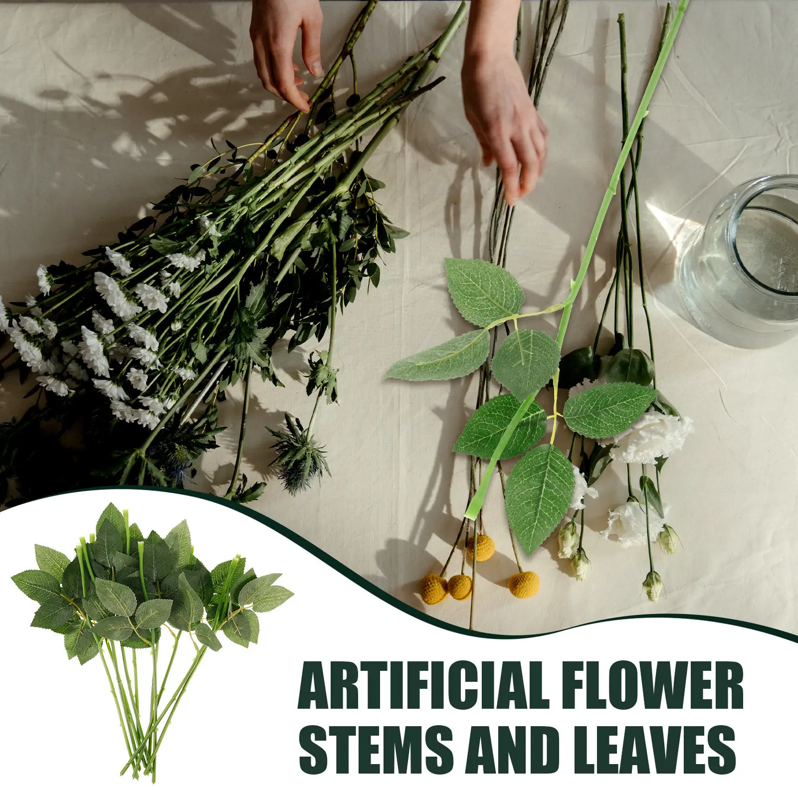10Pcs Realistic Flexible Artificial Rose Stems for DIY Floral Arrangements Wedding Bouquets Wreaths Flower Wall Decor Craft
