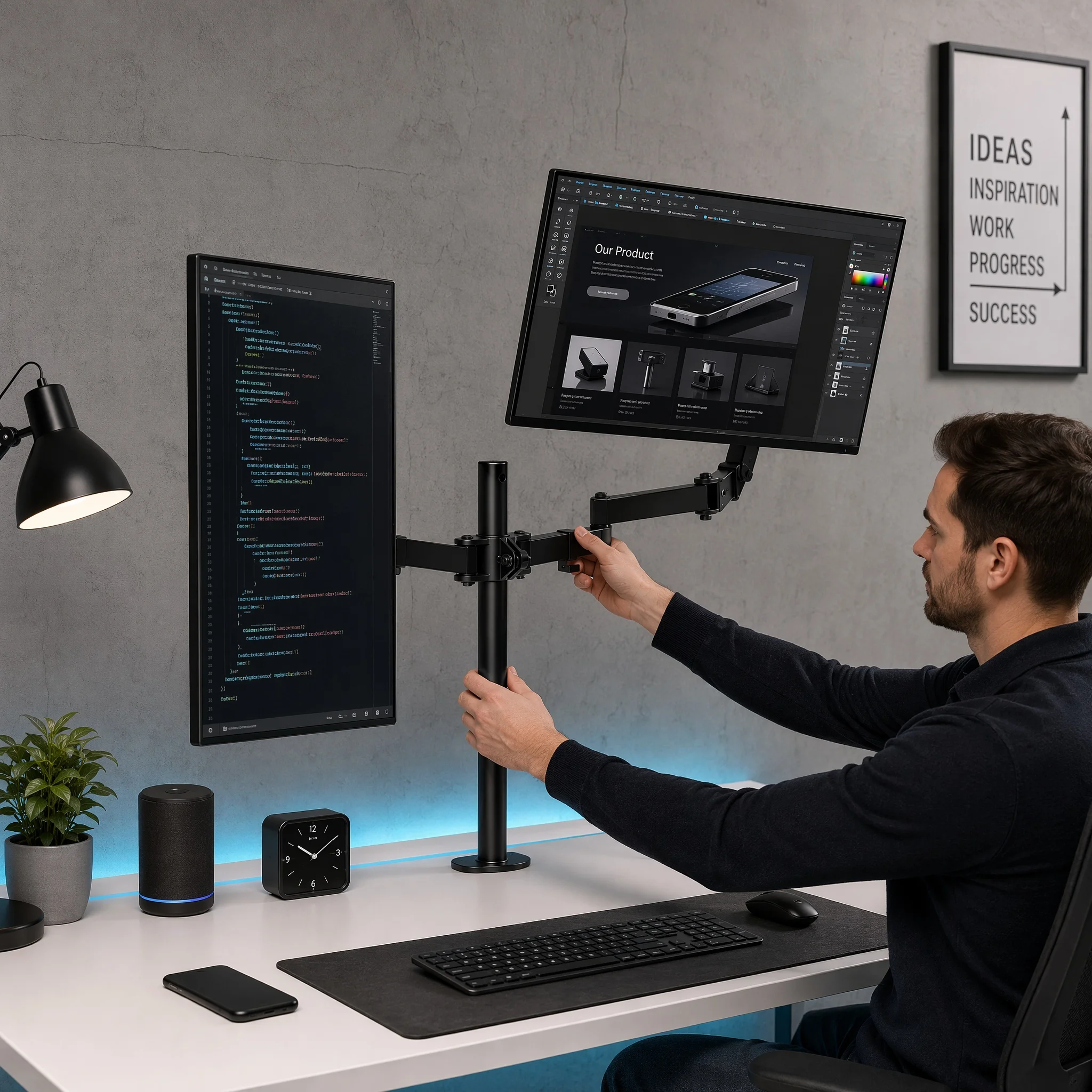 Supporto per doppio monitor, s - Desk Setup Monitor Arm recensione e prezzo