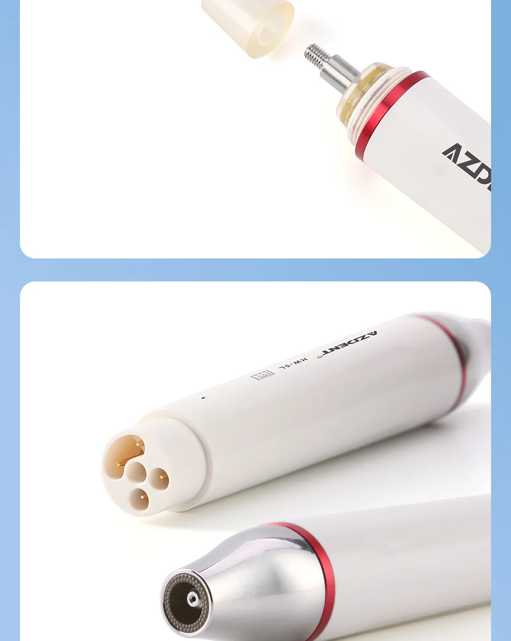 AZDENT Dental Ultraschall-Piezo-Scaler-Handstück mit LED-Beleuchtung, Plug-in-Griff, passend für EMS Woodpecker VRN DTE SATELE Ultraschall-Scaler – Detail 8