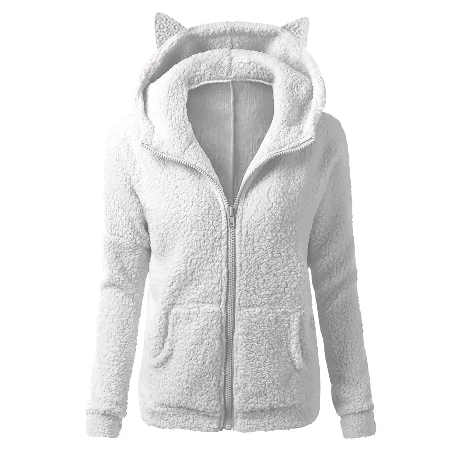 Autumn Winter Warm Jacket Women hoodie Hooded 2025 Casual Female Hoodies Sweatershirt Zipper Coat Solid Soft Fleece Women Coat