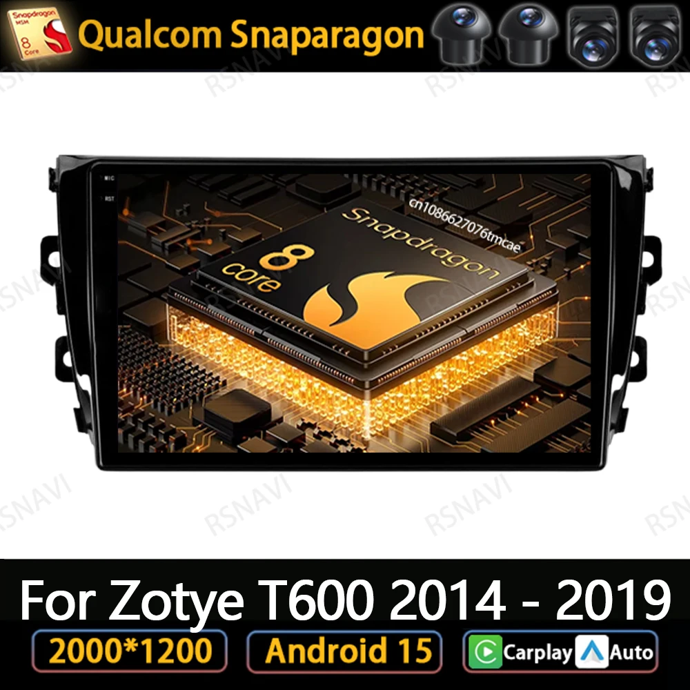 

Автомобильный радиоприемник Android 15 для Zotye T600 2014-2019, мультимедийные DVD-системы, GPS QLED RDS AUTO BT WIFI + 4G LTE 2DIN, головное устройство DSP 5G