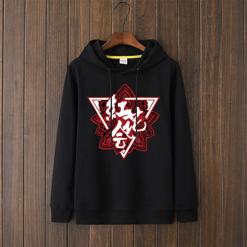 

Red Lotus Band Hoodie Sweatirt ex Loose Fit Spring Autumn Winter Hooded Jaet Chinese Sle Cotton Polyester Blend