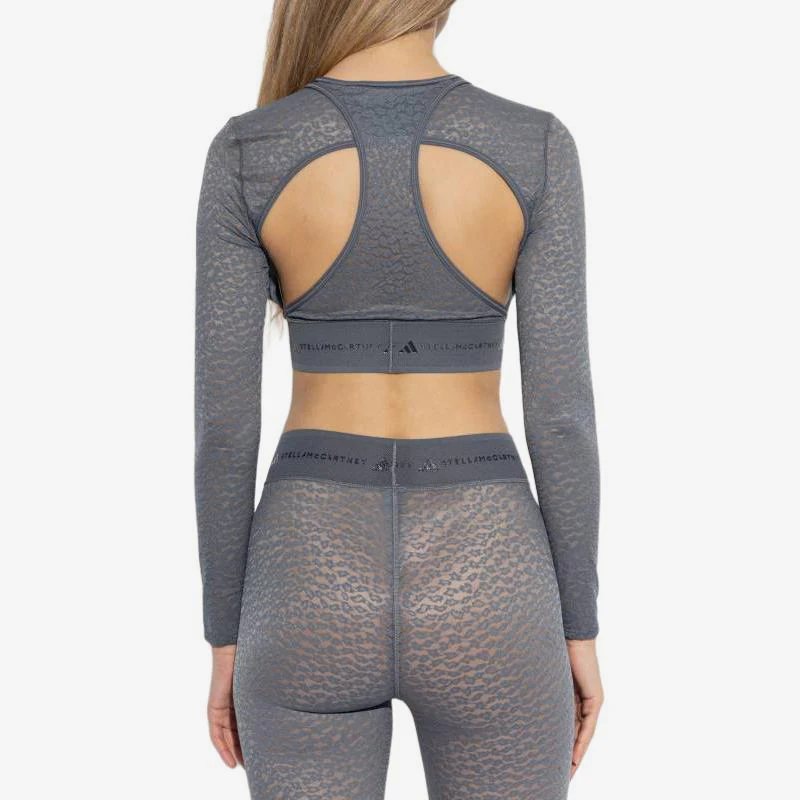 Adidas genuine short slim fit pullover round neck long sleeved T-shirt for women's sports shoes KC1819