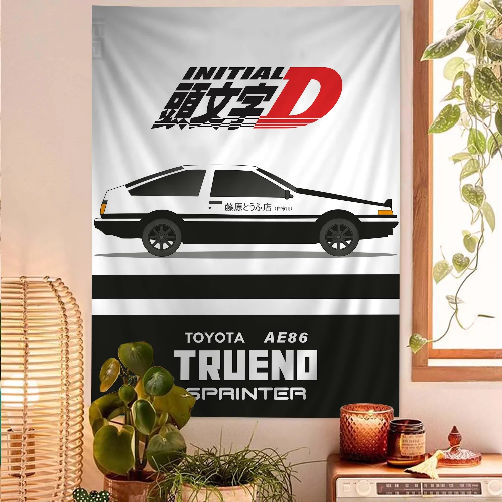 Initial D Anime DIY Wall Tapestry Art Science Fiction Room Home Decor Wall Art Decor