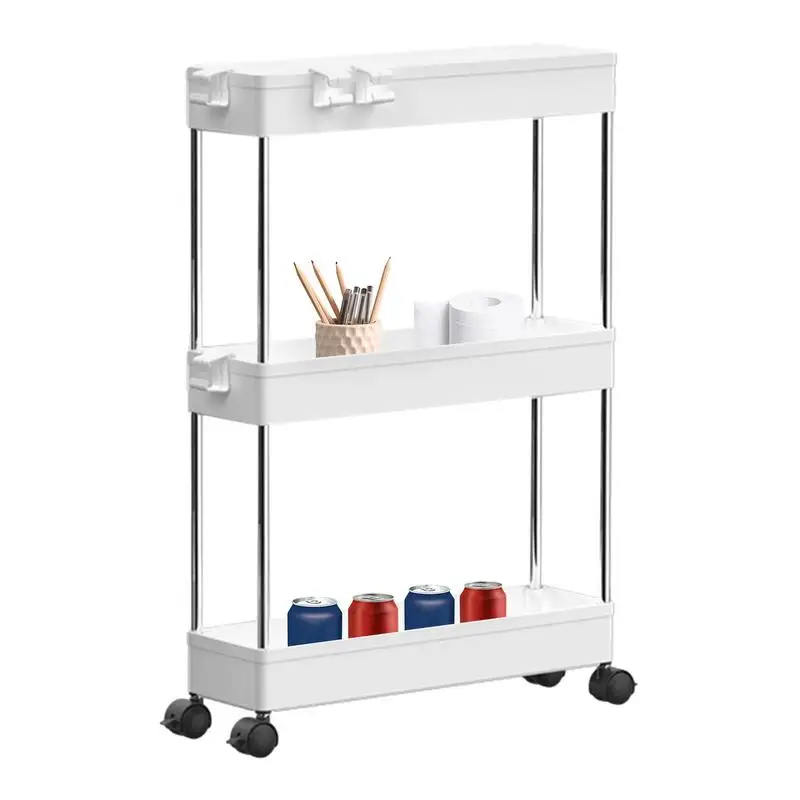 Bathroom Cart Organizer Slim Rolling Utility Cart Slide Out Organizer Bathroom Organizer Mobile Shelving Unit Multi-functional