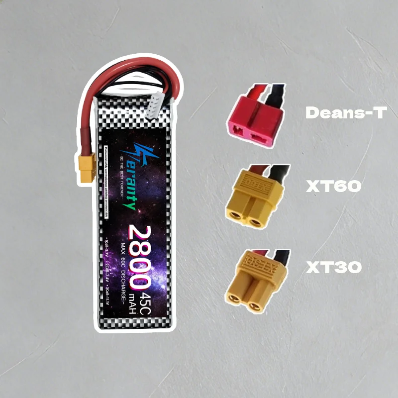TERANTY V2.0 4S 14.8V 2800mAh 45C High Rate LiPo Battery XT60 XT30 T RC Quadcopter FPV Racing Drone Airplane Vehicle Battery view 5