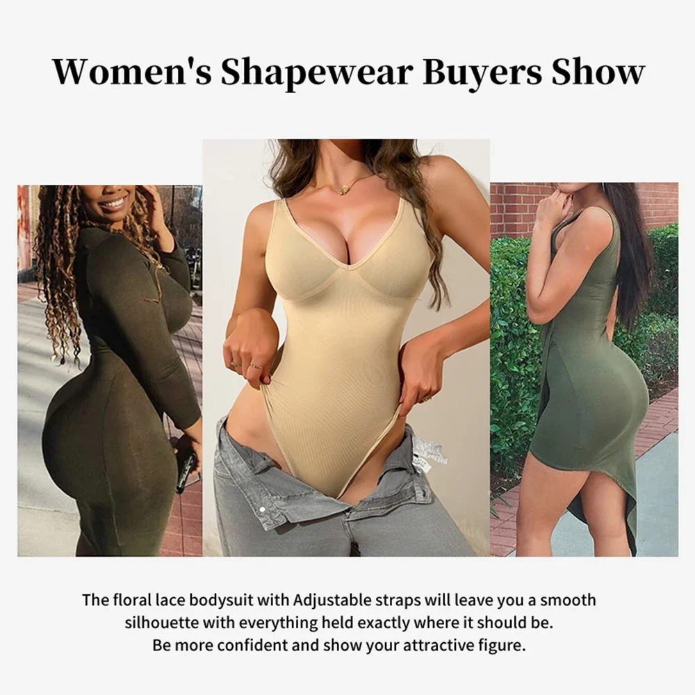 Body modellante per il controllo della pancia da donna Top senza schienale perizoma Body senza cuciture modellante per il corpo Halter Tute con scollo a V profondo