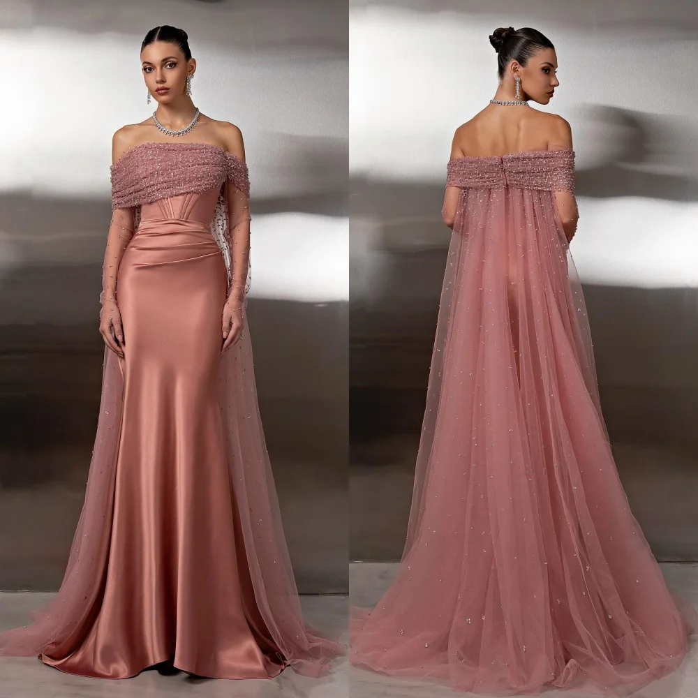 

Customized Sparkle Chinese Style Sequined Rhinestone Beading Mermaid Off-the-shoulder Long Dresses Bespoke Occasion Dresses Sexy