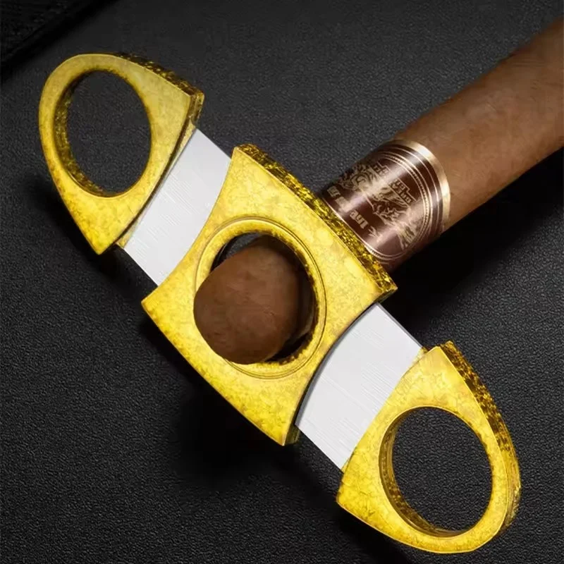 

20mm-diameter Cigar Cutter Gold Full Stainless Steel Metal Pocket Gadget Zigarre Cutter Knife Cuban Cigars Scissors Guillotine