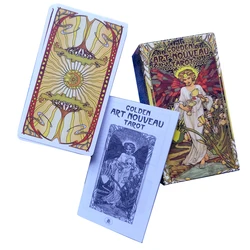 12x7cm Golden Art Nouveau Divination Tarot Cards.tarot Cards for Beginners .English, Spanish, French, Italian and Portuguese.