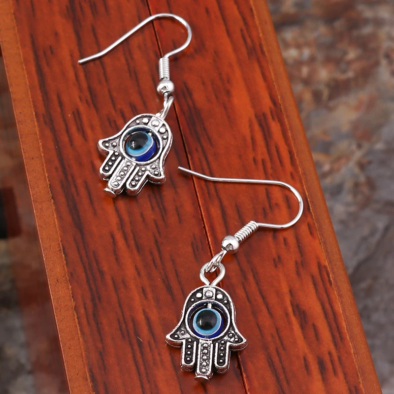 Bohemian Evil Eye Hamsa Hand-Tropfen-Ohrringe für Frauen, Mädchen, Party, Urlaub, Schmuck, Dekoration – Detail 6