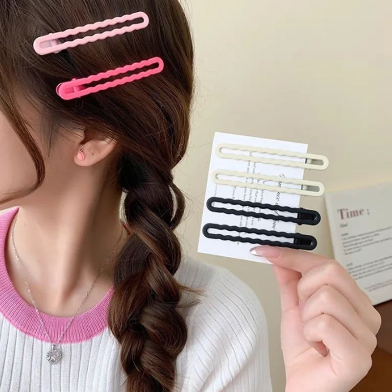 10pcs Candy-colored U-shaped wavy hair clips shiny seamless duckbill clips hair clips for short  hair accessory accessories