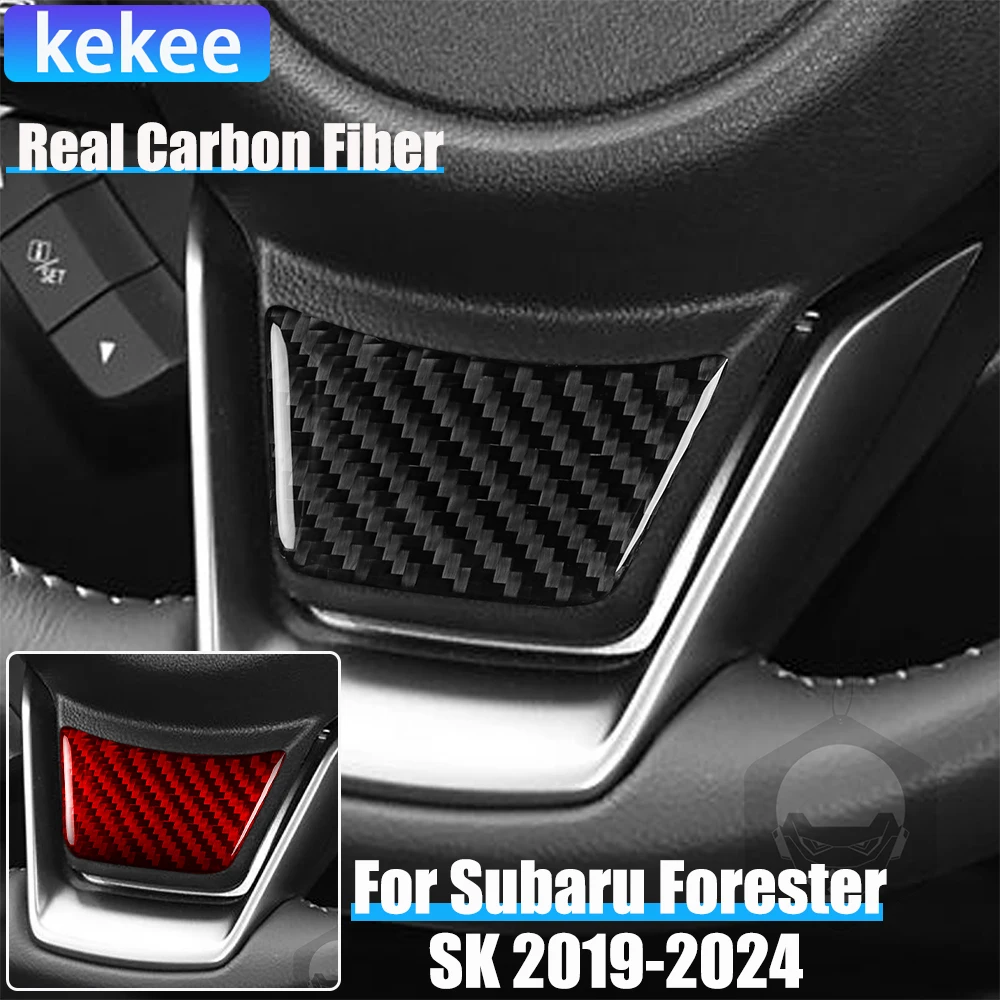 

Real Carbon Fiber Car Accessories Steering Wheel Chin Cover Soft Sticker For Subaru Forester SK 2019 2020 2021 2022 2023 2024
