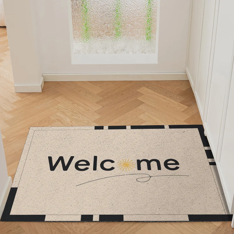 

Welcome Doormat for Outdoor Entrance Non Slip Absorbent Resist Dirt Entryway Rug Washable Low-Profile Carpet Front Door Mats