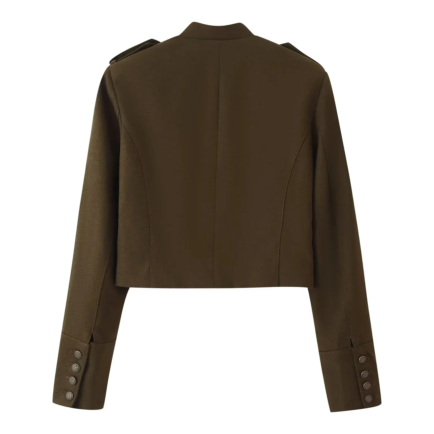 KONDALA Lässiger Vintage-Chic Damen-Blazer-Anzug mit O-Ausschnitt, einreihiger Blazer, lange, lockere Hose, Mode 2026 Herbst-Büroanzug – Detail 5