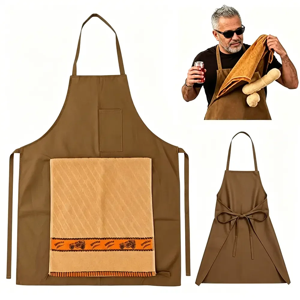 Funny Chef Prank Apron for Men, Creative Gag Gift Apron with Surprise Hidden Pocket Design, Novelty Gift for Valentine’s Day, Father’s Day, Mother’s Day, Anniversary & Birthday