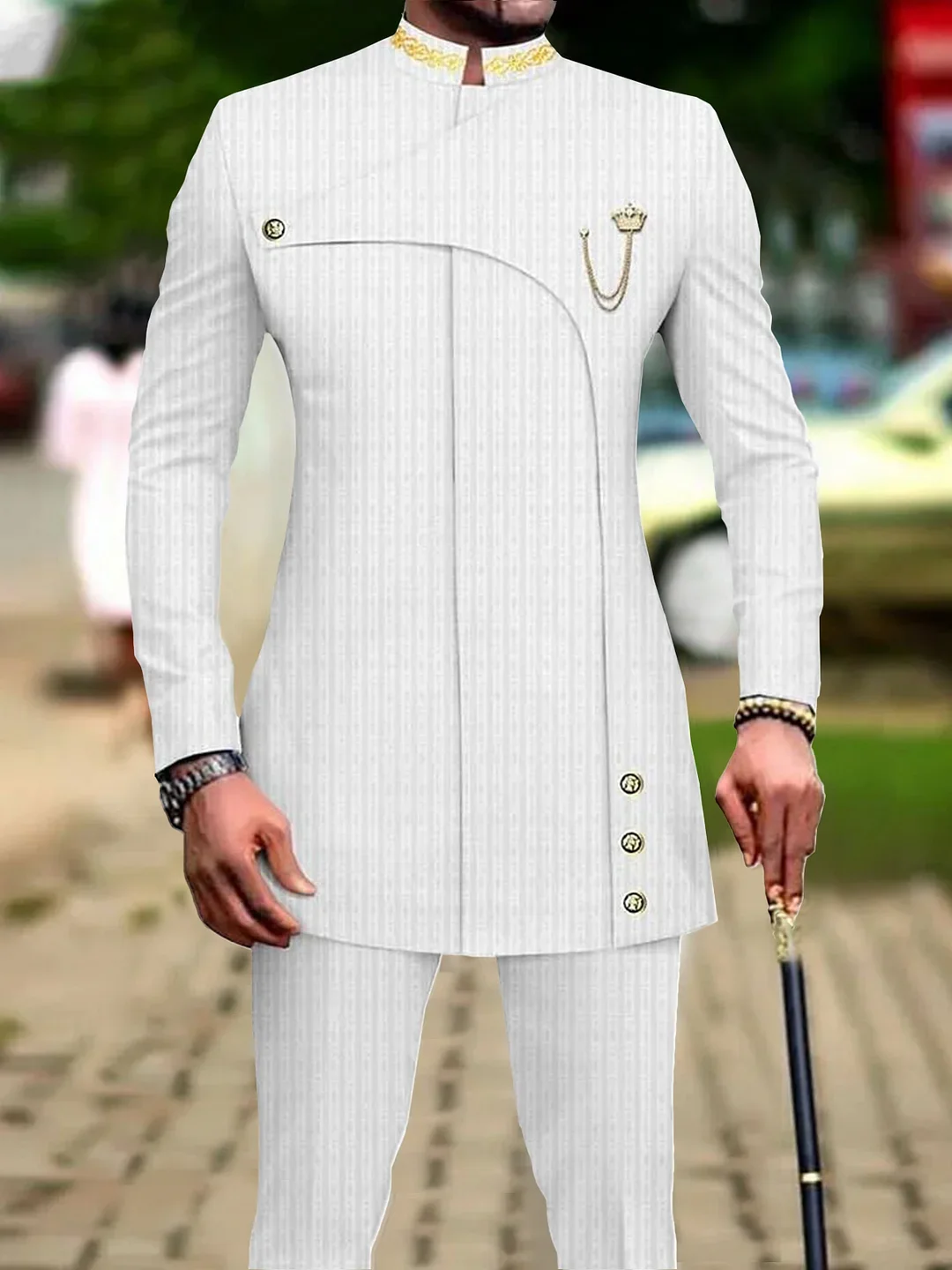 

Мужское модное роскошное однотонное платье из двух предметов