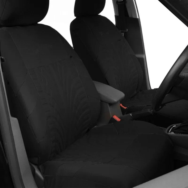 

2pcs Universal Front Car Seat Covers - Polyester Cloth Automotive Interior Covers for SUV Sedan Van