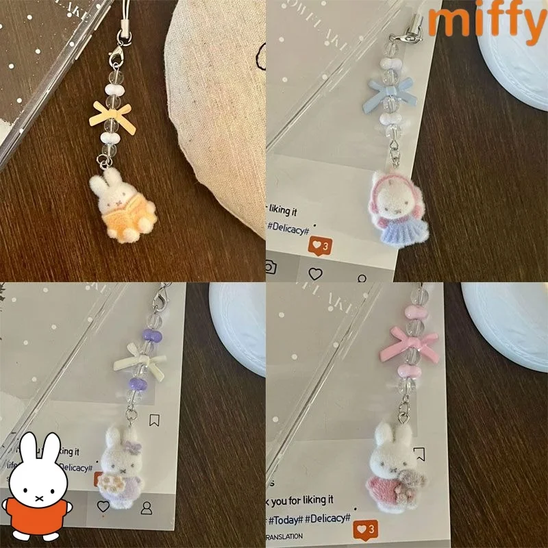 Cute Miffy Rabbit New Sweet Creative Cartoon Pattern Phone Chain Decoration Pendant Fashionable Versatile Portable Keychain