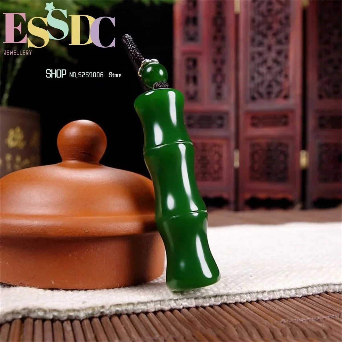 Hotan Jade Bamboo Pendant Jasper High White Dracaena Sanderiana Newspaper Ping An Pendant For Men And Women Fashion Simplicity
