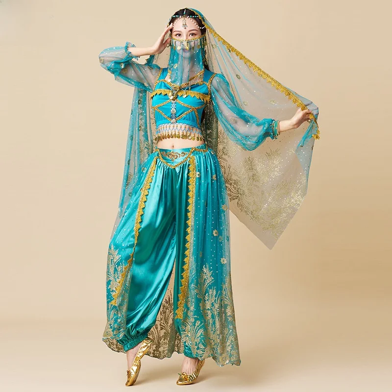 

Костюм для выступлений на Хэллоуин: Жасмин, танцевальный костюм, женский, для взрослых, этнический, традиционный китайский...