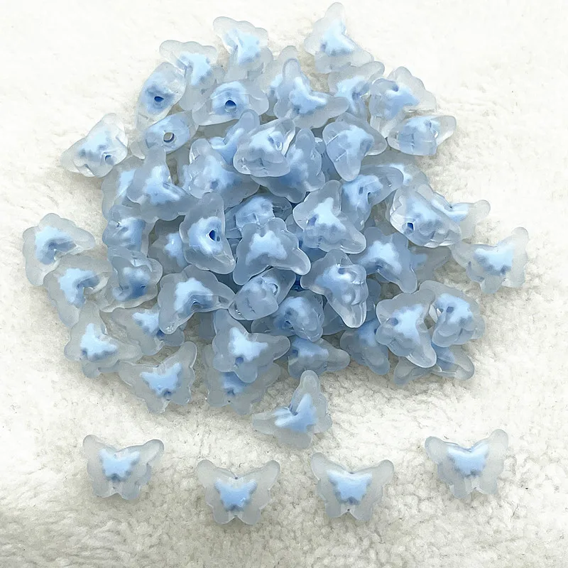 30pcs 15mm Matte/Transparency/AB Colour Acrylic Butterfly Beads Loose Spacer Beads for Jewelry Making DIY Bracelets Accessories