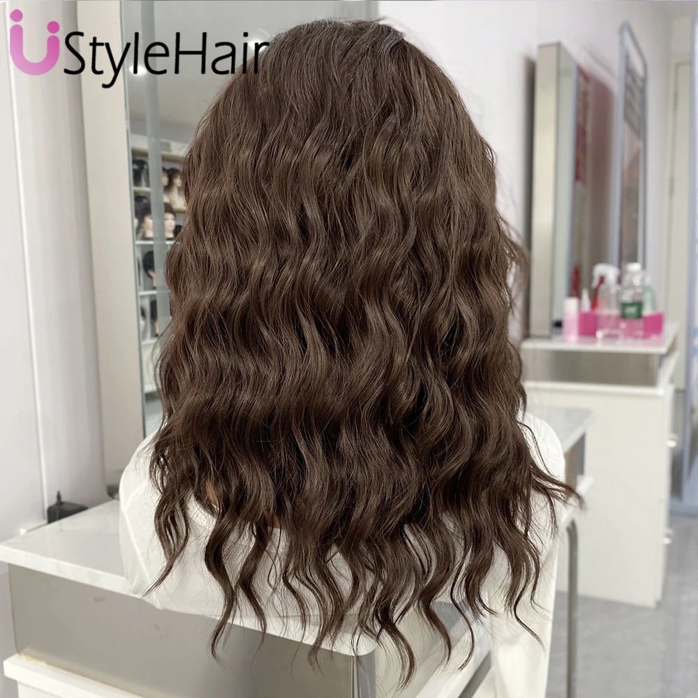 UStyleHair-Perruque synthétique courte ondulée, perruque de cosplay marron, aspect naturel, 12 amarans, degré de chaleur, 03 utilisation